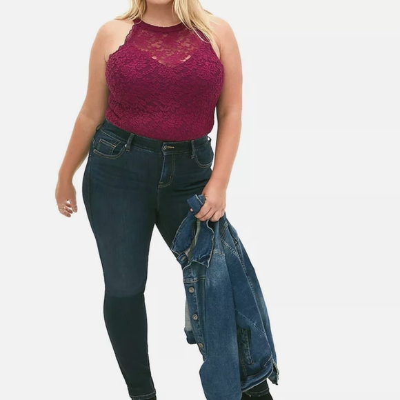 Torrid Burgandy Lace Bodysuit Size 4 - Picture 3 of 5